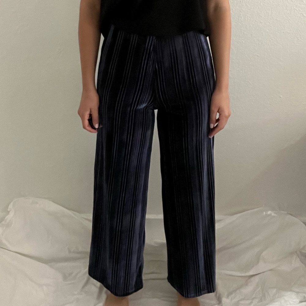 Leith High Waist Velvet Cropped Ankle Flare Pants